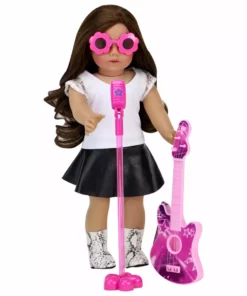 TeamsonUS Kids Sophia's Rock 'n Roll Music Set With Guitar, Sunglasses And Microphone For 18" Dolls, Pink 13 TeamsonUS Kids Sophia's Rock 'n Roll Music Set With Guitar, Sunglasses And Microphone For 18