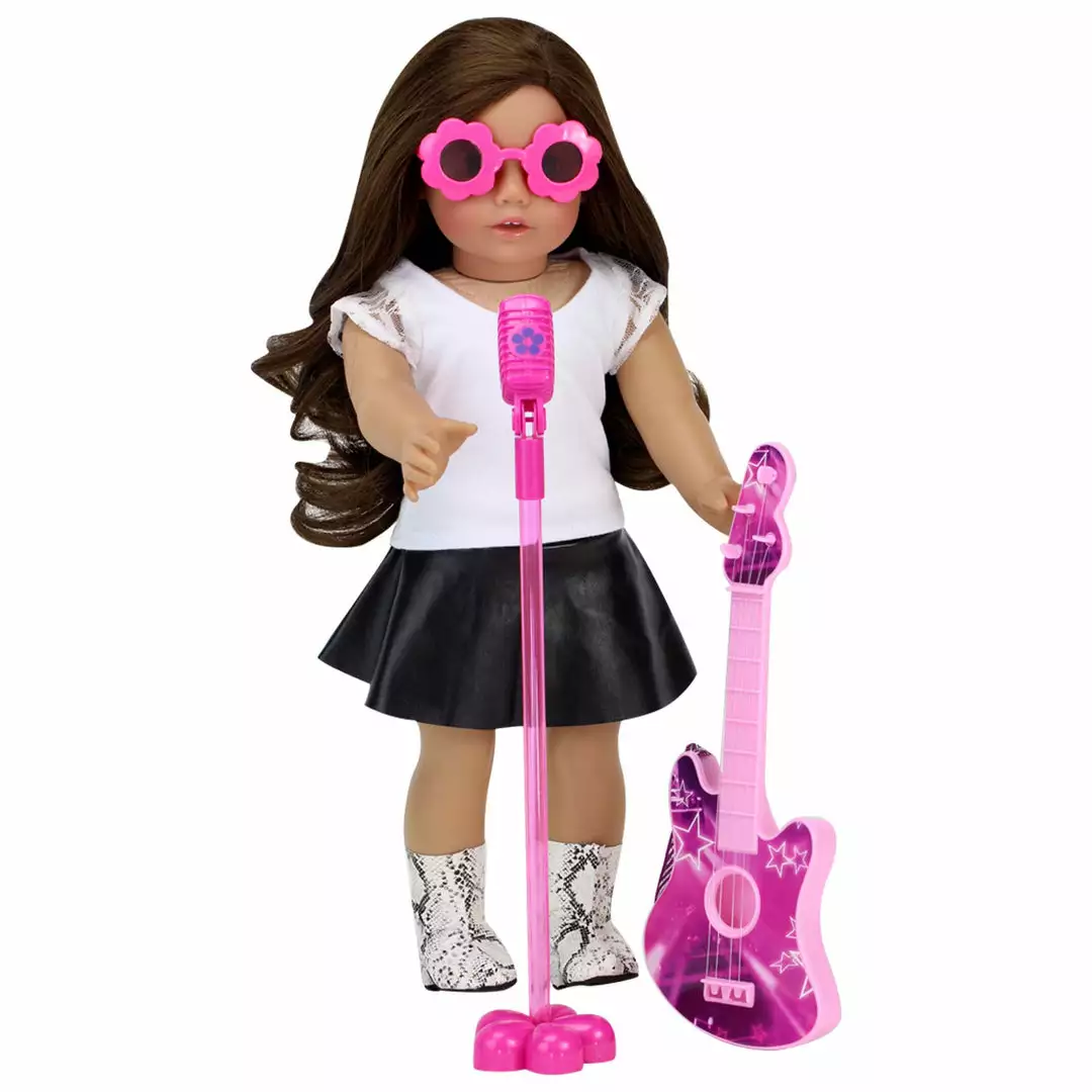 TeamsonUS Kids Sophia's Rock 'n Roll Music Set With Guitar, Sunglasses And Microphone For 18" Dolls, Pink 8 TeamsonUS Kids Sophia's Rock 'n Roll Music Set With Guitar, Sunglasses And Microphone For 18" Dolls, Pink