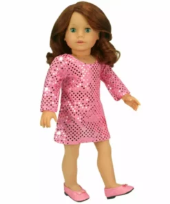 TeamsonUS Sophia's Pink Glitter Dress Shoes Accessory For 18" Dolls Kids 7 TeamsonUS Sophia's Pink Glitter Dress Shoes Accessory For 18