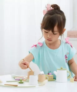 TeamsonUS Teamson Kids Little Chef Frankfurt 20 Piece Wooden Play Kitchen Tea Party Set, Green 15 TeamsonUS Teamson Kids Little Chef Frankfurt 20 Piece Wooden Play Kitchen Tea Party Set, Green