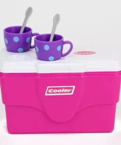 TeamsonUS Sophia's Cooler, Mugs And Grocery Food Set For 18'' Dolls, Hot Pink Kids