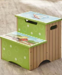 TeamsonUS Fantasy Fields Kids Transportation Themed Step Stool With Storage, Green 8 TeamsonUS Fantasy Fields Kids Transportation Themed Step Stool With Storage, Green