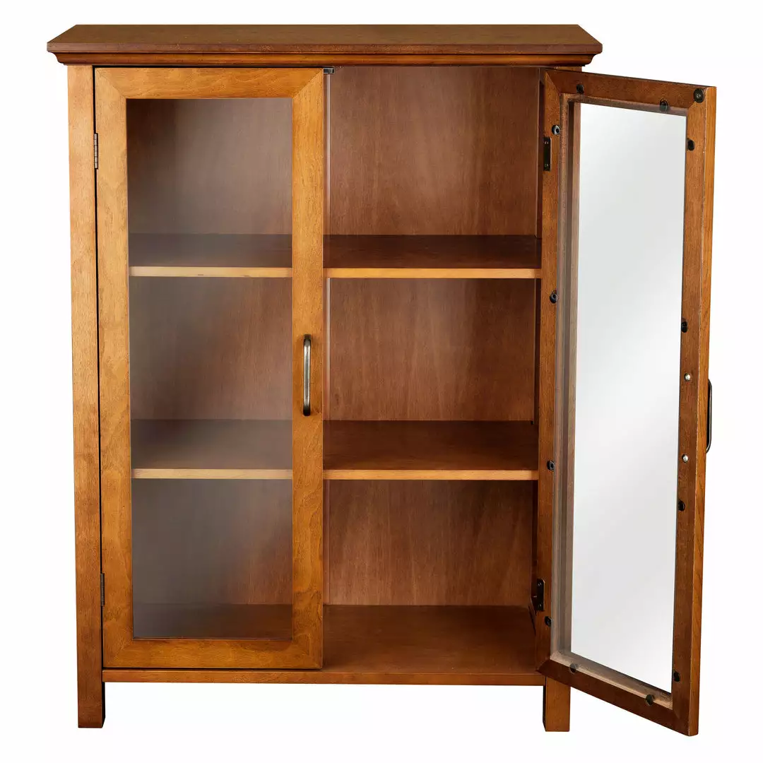 TeamsonUS Teamson Home Avery Wooden 2 Door Floor Cabinet With Storage, Oiled Oak 8 TeamsonUS Teamson Home Avery Wooden 2 Door Floor Cabinet With Storage, Oiled Oak