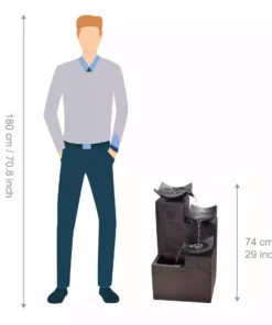 TeamsonUS Teamson Home Outdoor Modern Tiered Zen Garden Fountain