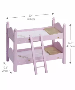 TeamsonUS Kids Olivia's Little World Twinkle Stars Princess Double Bunk Bed For 18