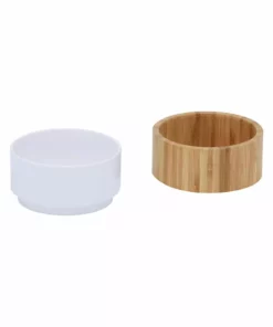 TeamsonUS New Teamson Pets Billie Raised Dishwasher Safe Ceramic Pet Bowl With Bamboo Stand