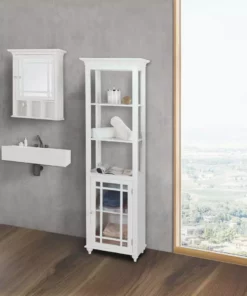 TeamsonUS Teamson Home Neal Removable Wooden Medicine Cabinet With Mirrored Door, White