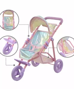 TeamsonUS Kids Olivias Little World Magical Dreamland Jogging Doll Stroller, Iridescent