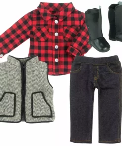 TeamsonUS Sophia's Doll Shirt, Jeggings, Vest, And Boots Set For 18" Dolls