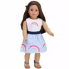 TeamsonUS Kids Sophia's Rainbow Shirt And Striped Skirt For 18" Dolls, Multicolor