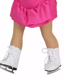 TeamsonUS Sophia's Faux Leather Ice Skates With Ties For 18" Dolls, White Kids 9 TeamsonUS Sophia's Faux Leather Ice Skates With Ties For 18