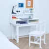 TeamsonUS New Fantasy Fields Wooden Play Writing Desk With Storage And Chair Set, White