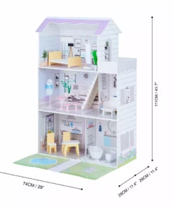 TeamsonUS Olivia's Little World Grand Dollhouse With Garden And Accessories For 12" Dolls, Purple New 14 TeamsonUS Olivia's Little World Grand Dollhouse With Garden And Accessories For 12