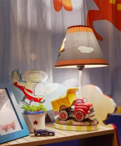 TeamsonUS Fantasy Fields Decorative Transportation Themed Table Lamp, Multicolor