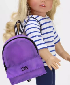 TeamsonUS Kids Sophia's Nylon Backpack For 18" Dolls, Purple