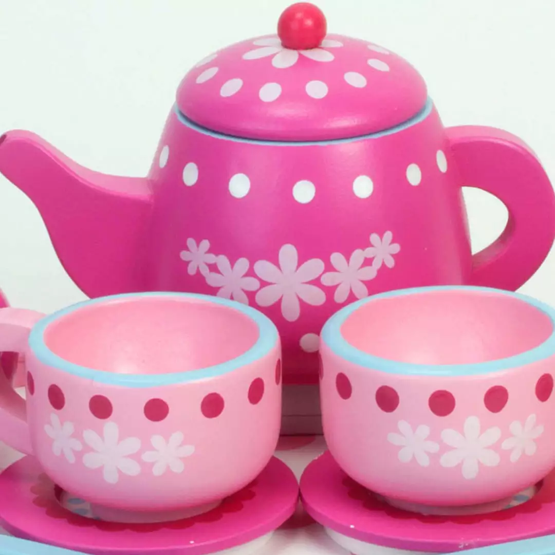 TeamsonUS Sophia's 10 Piece Wooden Tea Party Set, Pink 6 TeamsonUS Sophia's 10 Piece Wooden Tea Party Set, Pink
