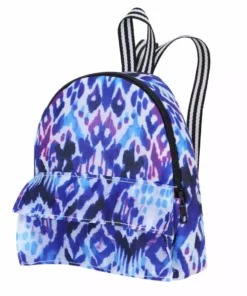 TeamsonUS Kids Sophia's Doll-Sized Backpack In Ikat Print For 18 Inch Doll, Blue