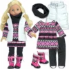 TeamsonUS Sophia's Dress, Leggings, Scarf, Vest, And Boots For 18" Dolls Kids 1 TeamsonUS Sophia's Dress, Leggings, Scarf, Vest, And Boots For 18" Dolls Kids