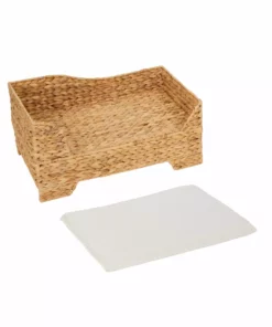 TeamsonUS Teamson Pets Neith Wicker Seagrass Pet Cat Or Small Dog Daybed, Tan/Cream 17 TeamsonUS Teamson Pets Neith Wicker Seagrass Pet Cat Or Small Dog Daybed, Tan/Cream