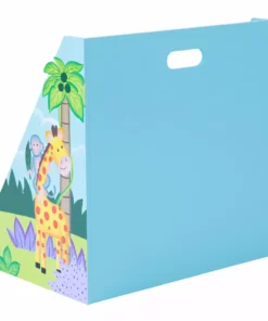 TeamsonUS Fantasy Fields Kids Painted Wooden Sunny Safari 3-Tiered Bookshelf, Blue/Green