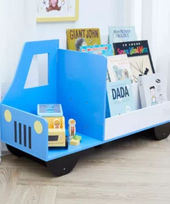 TeamsonUS Fantasy Fields Truck Wooden Display Bookcase, White/Blue