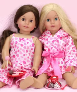 TeamsonUS Sophia's Dessert Set With Hot Cocoa For 18 Inch Dolls, Red/Pink Kids