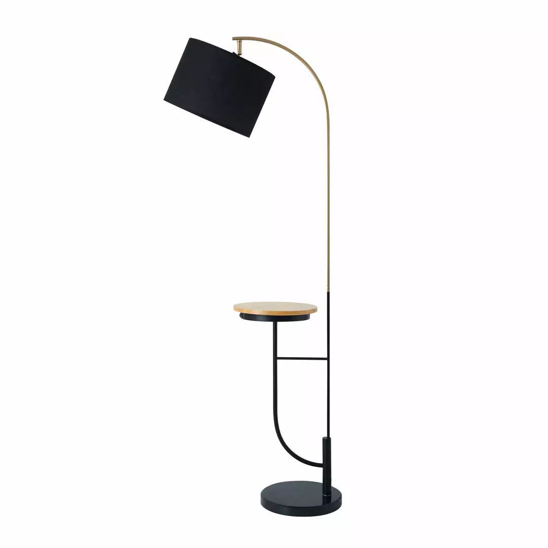 TeamsonUS Teamson Home Danna 65" Modern Metal Arc Floor Lamp With Marble Base, Built-In Table, And USB Port, Black 7 TeamsonUS Teamson Home Danna 65" Modern Metal Arc Floor Lamp With Marble Base, Built-In Table, And USB Port, Black