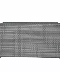 TeamsonUS Teamson Home Wicker 154 Gallon Outdoor Deck Box For Cushions Or Pool Accessory Storage, Gray New