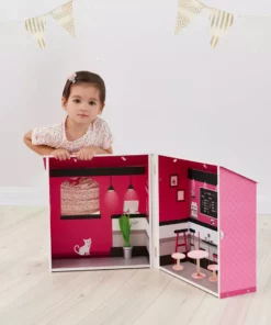 TeamsonUS Olivia's Little World Dreamland City Café Dollhouse, Pink