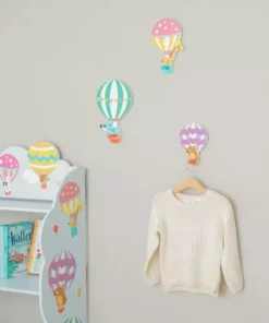 TeamsonUS Fantasy Fields Kids Peg Coat Hanger Hooks, Set Of 3, Multicolor