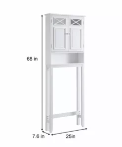 TeamsonUS Teamson Home Dawson Over The Toilet Space Saver Bathroom Storage Cabinet With Adjustable Shelves