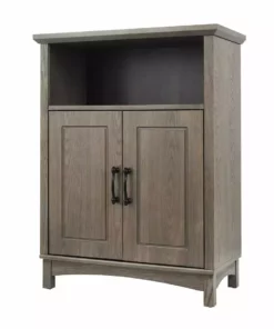 TeamsonUS Teamson Home Russell Modern Farmhouse Wooden Floor Storage Cabinet, Salt Oak,