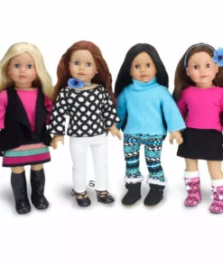TeamsonUS Sophia's 9 Piece Winter Set For 18" Dolls, Blue/Black