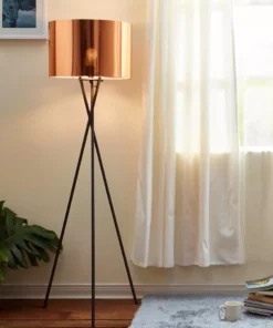 TeamsonUS Teamson Home Cara Tripod Floor Lamp With Copper Shade