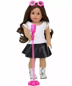 TeamsonUS Kids Sophia's Rock 'n Roll Music Set With Guitar, Sunglasses And Microphone For 18" Dolls, Pink 11 TeamsonUS Kids Sophia's Rock 'n Roll Music Set With Guitar, Sunglasses And Microphone For 18