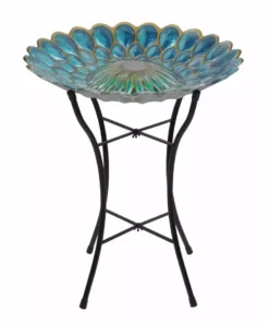 TeamsonUS Teamson Home 18" Solar Fusion Glass Birdbath