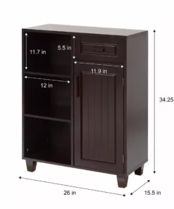 TeamsonUS Teamson Home Catalina Single Door Free Standing Cabinet With Open Shelves And Drawer 13 TeamsonUS Teamson Home Catalina Single Door Free Standing Cabinet With Open Shelves And Drawer