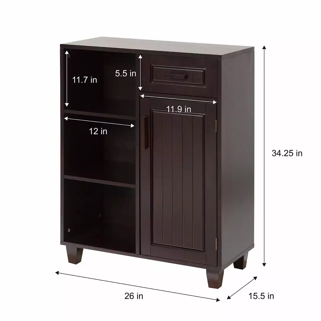 TeamsonUS Teamson Home Catalina Single Door Free Standing Cabinet With Open Shelves And Drawer 7 TeamsonUS Teamson Home Catalina Single Door Free Standing Cabinet With Open Shelves And Drawer