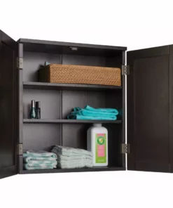 TeamsonUS Teamson Home Catalina Removable Wooden Wall Cabinet With 2 Doors, Espresso