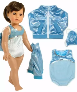 TeamsonUS Kids Sophia's Gymnastics Outfit Set For 18'' Dolls, Aqua