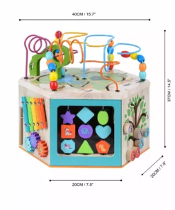 TeamsonUS Teamson Kids Preschool Play Lab 7-in-1 Large Wooden Activity Station, Natural 11 TeamsonUS Teamson Kids Preschool Play Lab 7-in-1 Large Wooden Activity Station, Natural