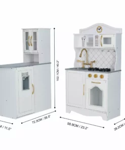 TeamsonUS Teamson Kids Little Chef Upper East Retro Play Kitchen With Effects, White