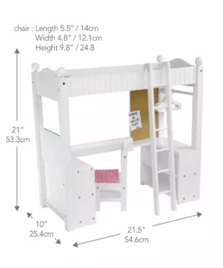 TeamsonUS Kids Olivia's Little World Little Princess Double Bunk Desk For 18