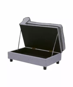 TeamsonUS Teamson Pets Chaise Lounge Dog Bed With Storage For Small And Medium Dogs, Gray