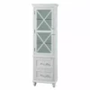 TeamsonUS Teamson Home Blue Ridge Wooden Linen Tower Cabinet With Adjustable Shelves, White