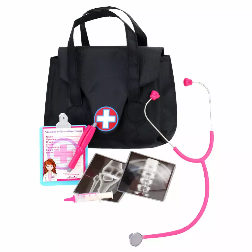 TeamsonUS Kids Sophia's Medical Bag And Doctor Accessories Set For 18'' Dolls, Black 6 TeamsonUS Kids Sophia's Medical Bag And Doctor Accessories Set For 18'' Dolls, Black
