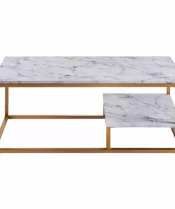 TeamsonUS Teamson Home Marmo Modern Marble-Look Coffee Table With Shelf, Marble/Brass 11 TeamsonUS Teamson Home Marmo Modern Marble-Look Coffee Table With Shelf, Marble/Brass