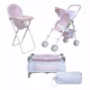 TeamsonUS Olivia's Little World Polka Dots Princess 3-in-1 Baby Doll Nursery Set, Pink/Gray Kids