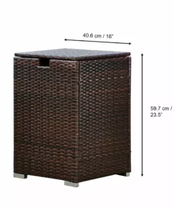 TeamsonUS Teamson Home Gas Tank Wicker Cover Table For 20 Lb Propane Tanks, Brown