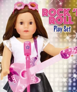 TeamsonUS Kids Sophia's Rock 'n Roll Music Set With Guitar, Sunglasses And Microphone For 18" Dolls, Pink 12 TeamsonUS Kids Sophia's Rock 'n Roll Music Set With Guitar, Sunglasses And Microphone For 18